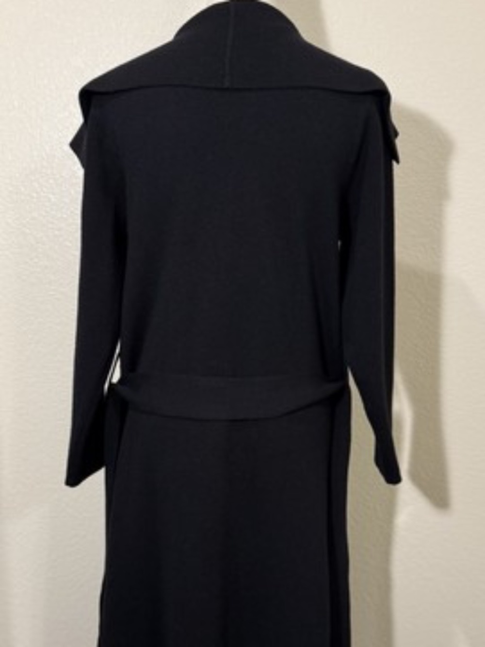 MaxSport Womens XL Black Long Cardigan Duster Belted Open Front Viscose - Picture 3 of 7
